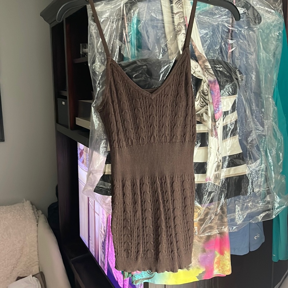 BCBG brown snot spaghetti strap